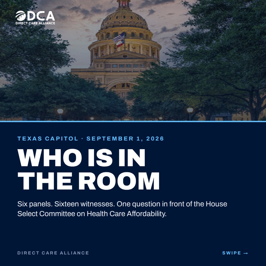 Card one. Texas Capitol at dusk. Who is in the room. Six panels, sixteen witnesses, one question in front of the House Select Committee on Health Care Affordability, 1 September 2026.